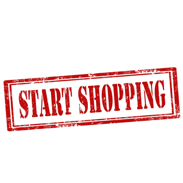 Inicio Shopping-stamp — Vector de stock