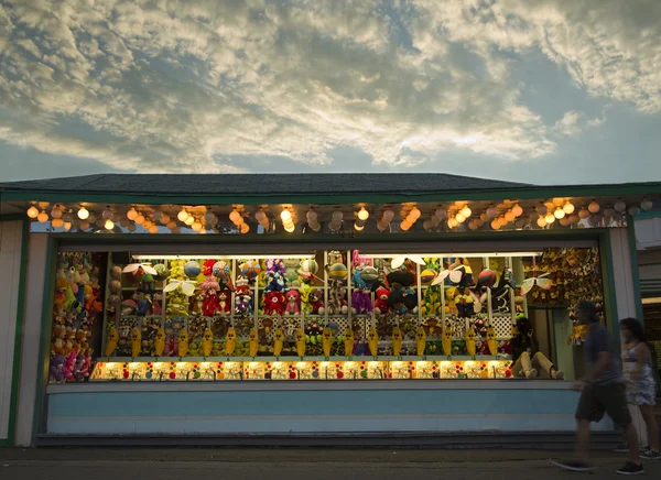 Carnival Game Stand at Night