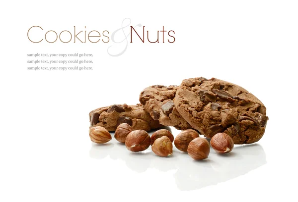 Chocolate and Hazelnut Cookies — Stock Photo, Image