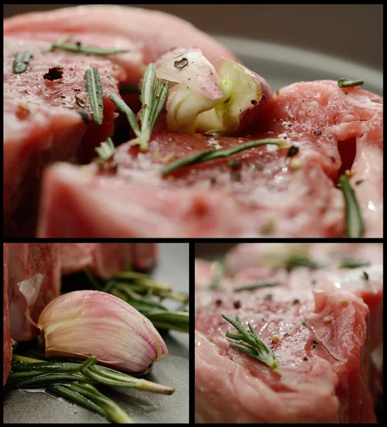 Lamb, Rosemary & Garlic Montage — Stock Photo, Image