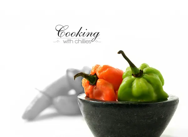 Vaření s chilli — Stock fotografie