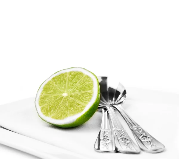 Dessert skedar & lime — Stockfoto