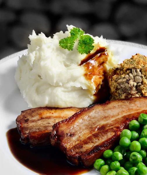 Pork Bellies And Mash — Stock Photo, Image