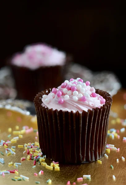 Erdbeer-Cupcakes — Stockfoto