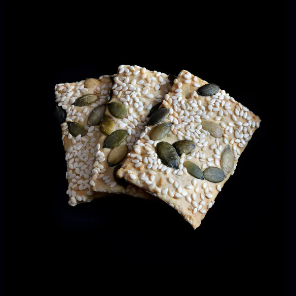 Sesame And Pumpkin Seed Flatbreads — Stock Photo, Image