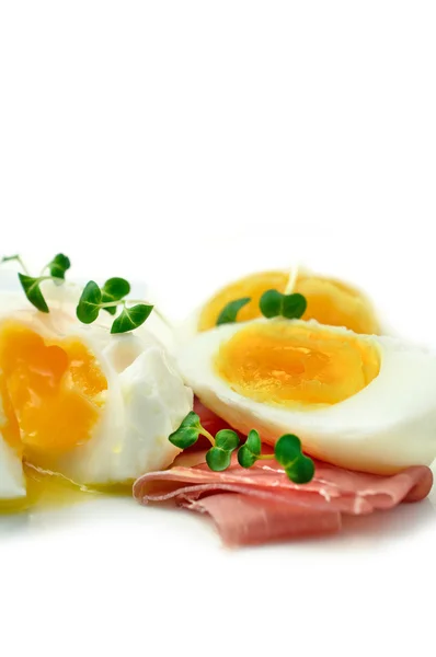 Jambon ve yumurta makro 2 — Stok fotoğraf