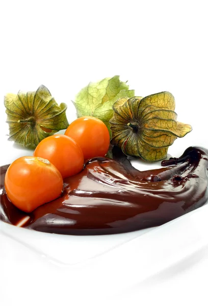 Physalis And Chocolate — Stock Photo, Image