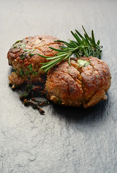 Schweinefleisch, Salbei und Zwiebelknödel — Stockfoto