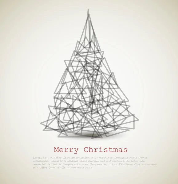 Tarjeta moderna vectorial con árbol de navidad abstracto — Vector de stock