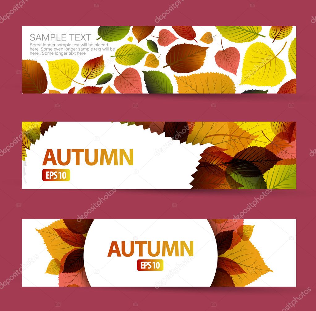 Fresh natural fall vector horizontal banners