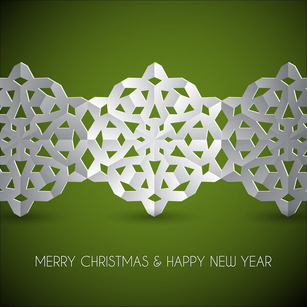 Векторные белые бумажные снежинки на Рождество
