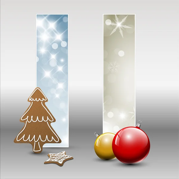 Σύνολο διανυσματικά Χριστούγεννα ή Πρωτοχρονιά πανό — Διανυσματικό Αρχείο