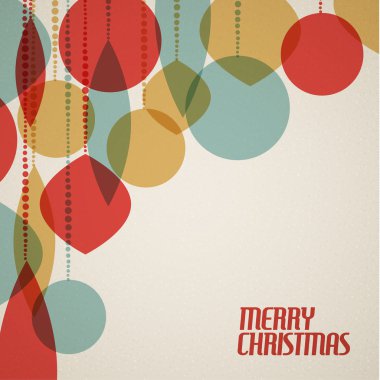 Retro Noel kartı ile Noel süsleri