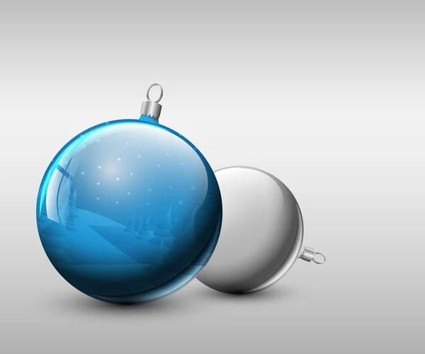 Vector Christmas realistic baubles — Stock Vector