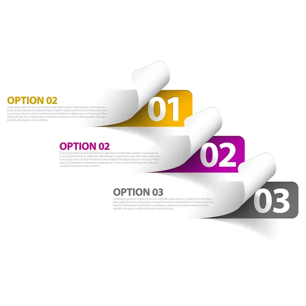 Jeu d'autocollants d'option d'échantillon vectoriel coloré — Image vectorielle