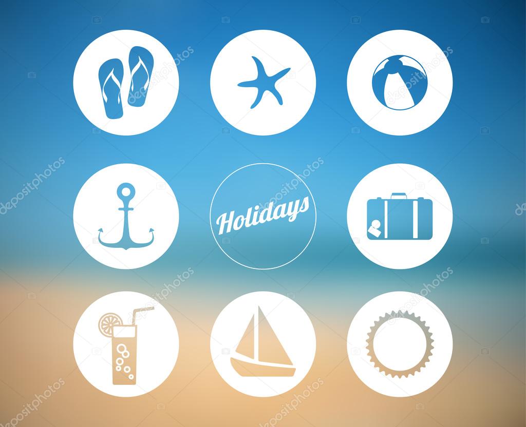 Vector summer poster made from icons