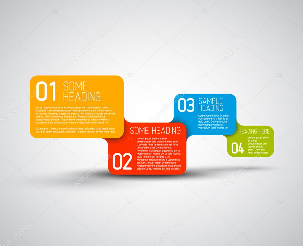 Set of colorful Vector steps template
