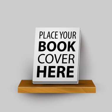 vektör ahşap gerçekçi bookshelf ürününüz şablonla