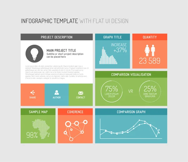 Vector flat user interface infographic — Stock Vector