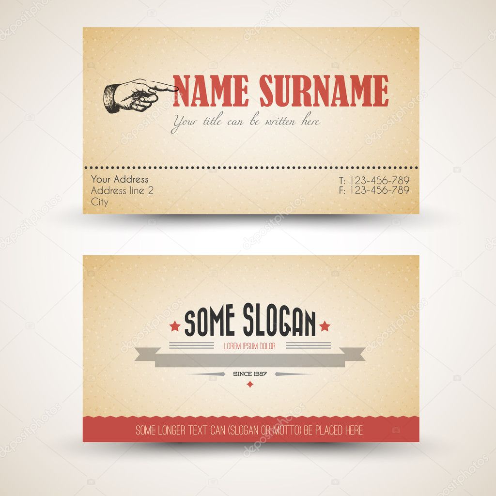 Vector old-style retro vintage business card template