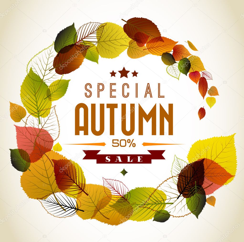 Autumn abstract floral background