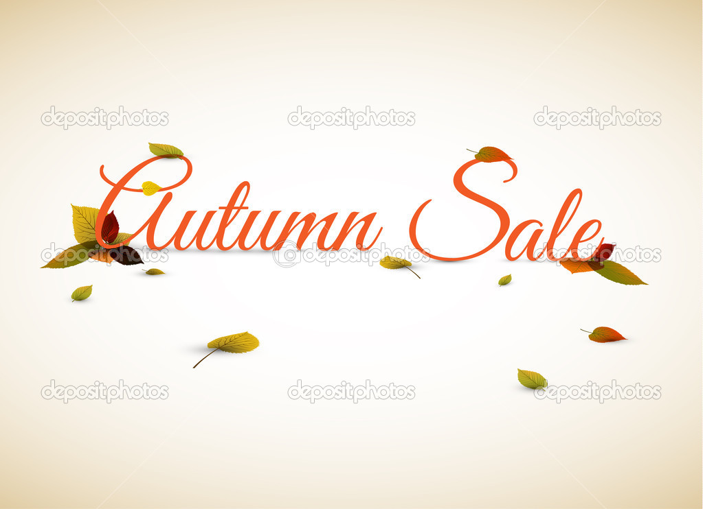 Vector autumn sale poster, illustration