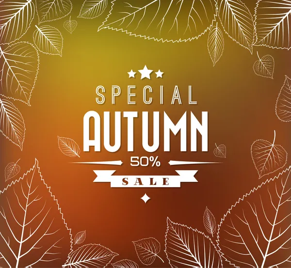 Autumn sale vector background — Stock Vector