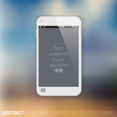 Abstract white mobile phone template clipart