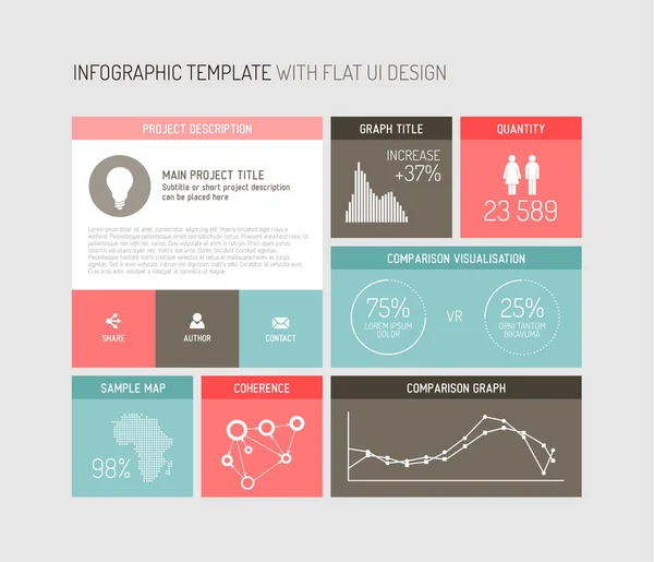 Vector flat user interface infographic — Stock Vector