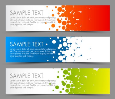 Simple colorful horizontal banners - with circle motive clipart