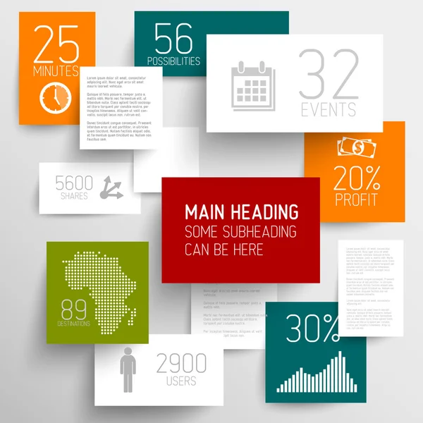 Modèle infographique rectangles abstraits vectoriels — Image vectorielle