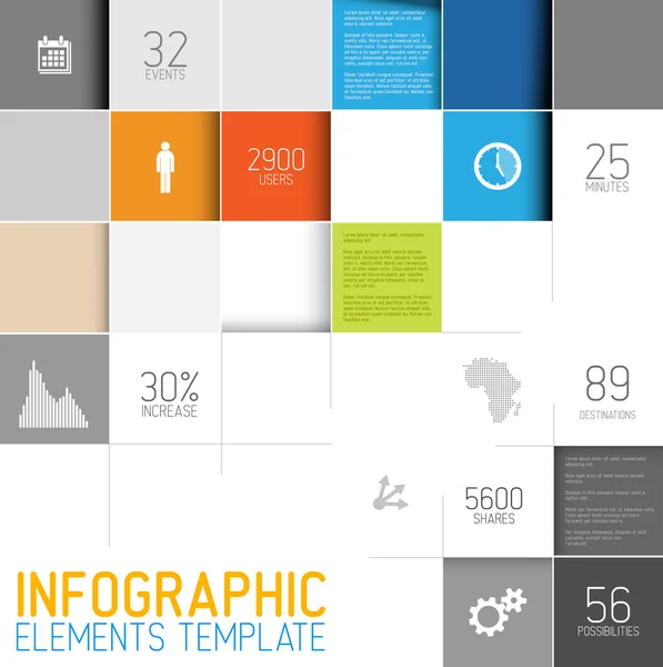 Vettore quadrati astratti sfondo illustrazione infografica modello — Vettoriale Stock