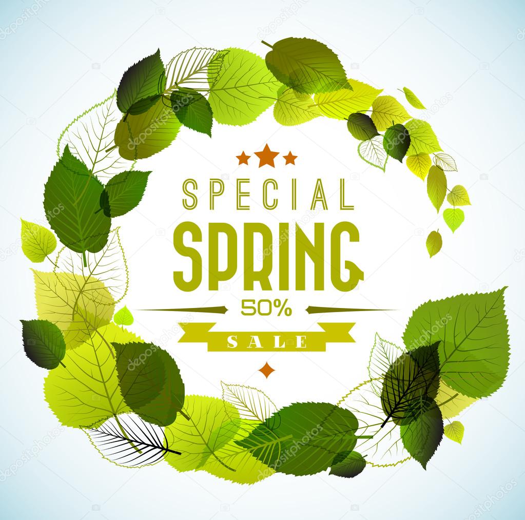 Spring sale vector background 
