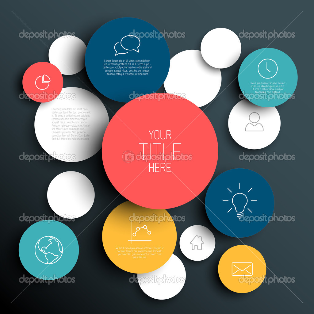 Dark Vector abstract circles infographic template