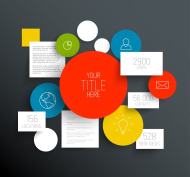 Daire ve kare Infographic şablonu