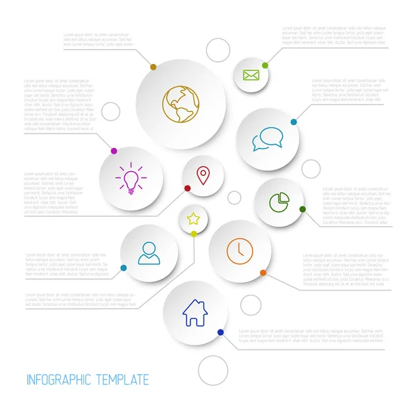 Infographic report poster with circles — Stock Vector