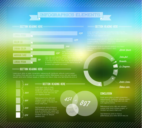 Transparante vector set infographic elementen — Stockvector