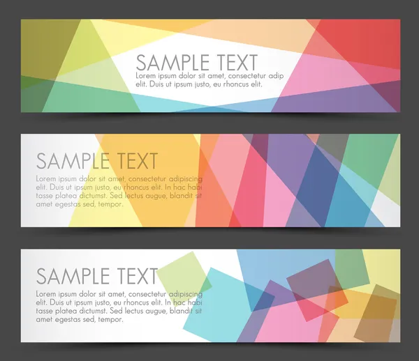 Bannières horizontales colorées simples — Image vectorielle