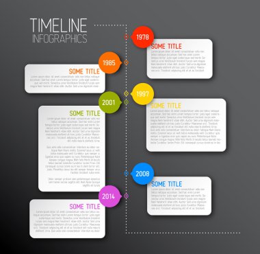 karanlık Infographic zaman çizelgesi raporu şablonu