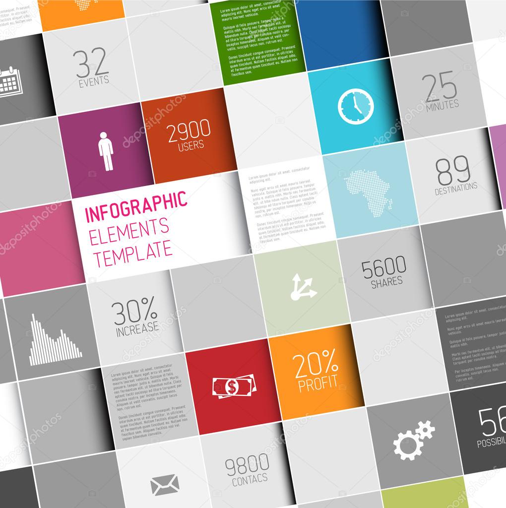 Vector abstract squares infographic template