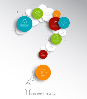 soru işareti - ışık vektör soyut Infographic şablon çevreler.