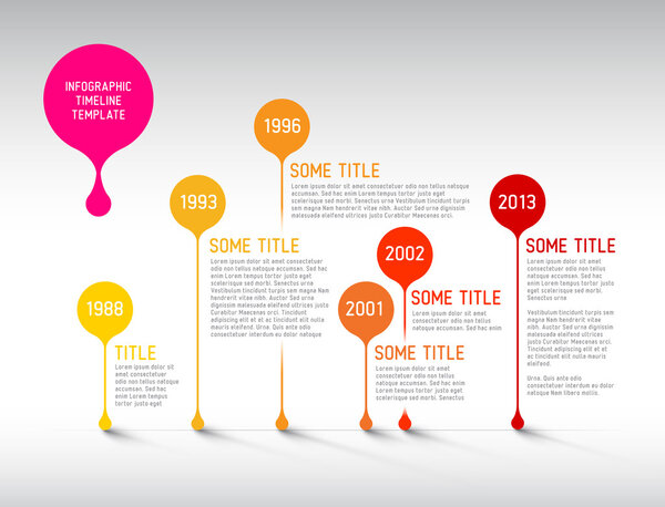 Infographic timeline report template with bubbles