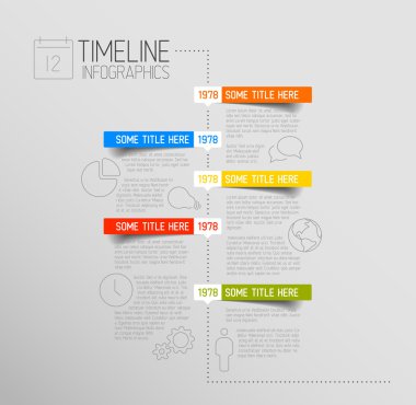Infographic zaman çizelgesi raporu şablonu yuvarlak etiketleri