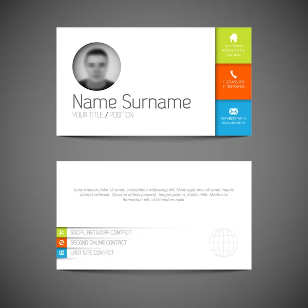 Business card flat template — Stock Vector