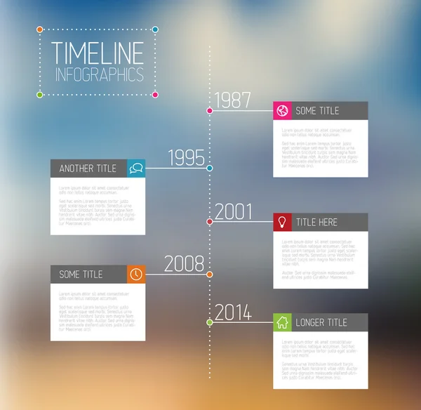 Modèle de rapport de chronologie infographique — Image vectorielle