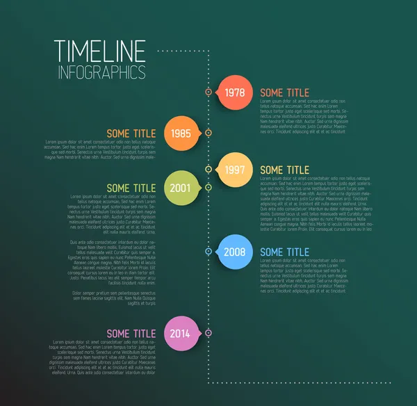 Teal Infographic timeline report template — Stock Vector