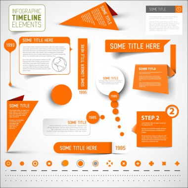 Orange infographic timeline elements clipart