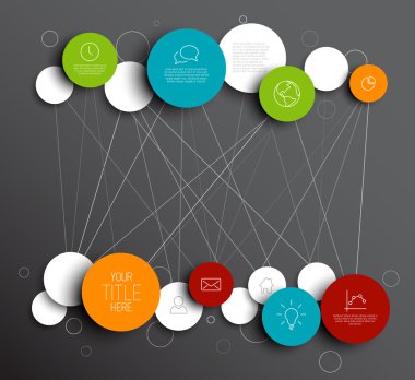 Circles infographic network template clipart