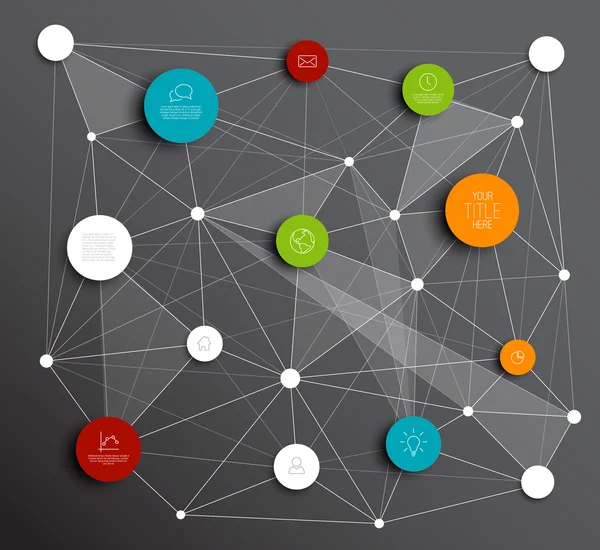 Abstracte cirkels infographic netwerk sjabloon — Stockvector