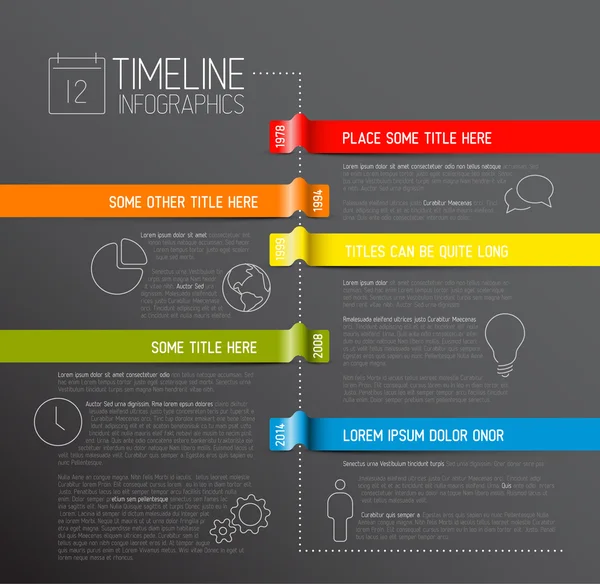 Modello di rapporto cronologico infografico — Vettoriale Stock